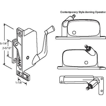 STRYBUC Awning Operator Straight Arm 41-205PB D